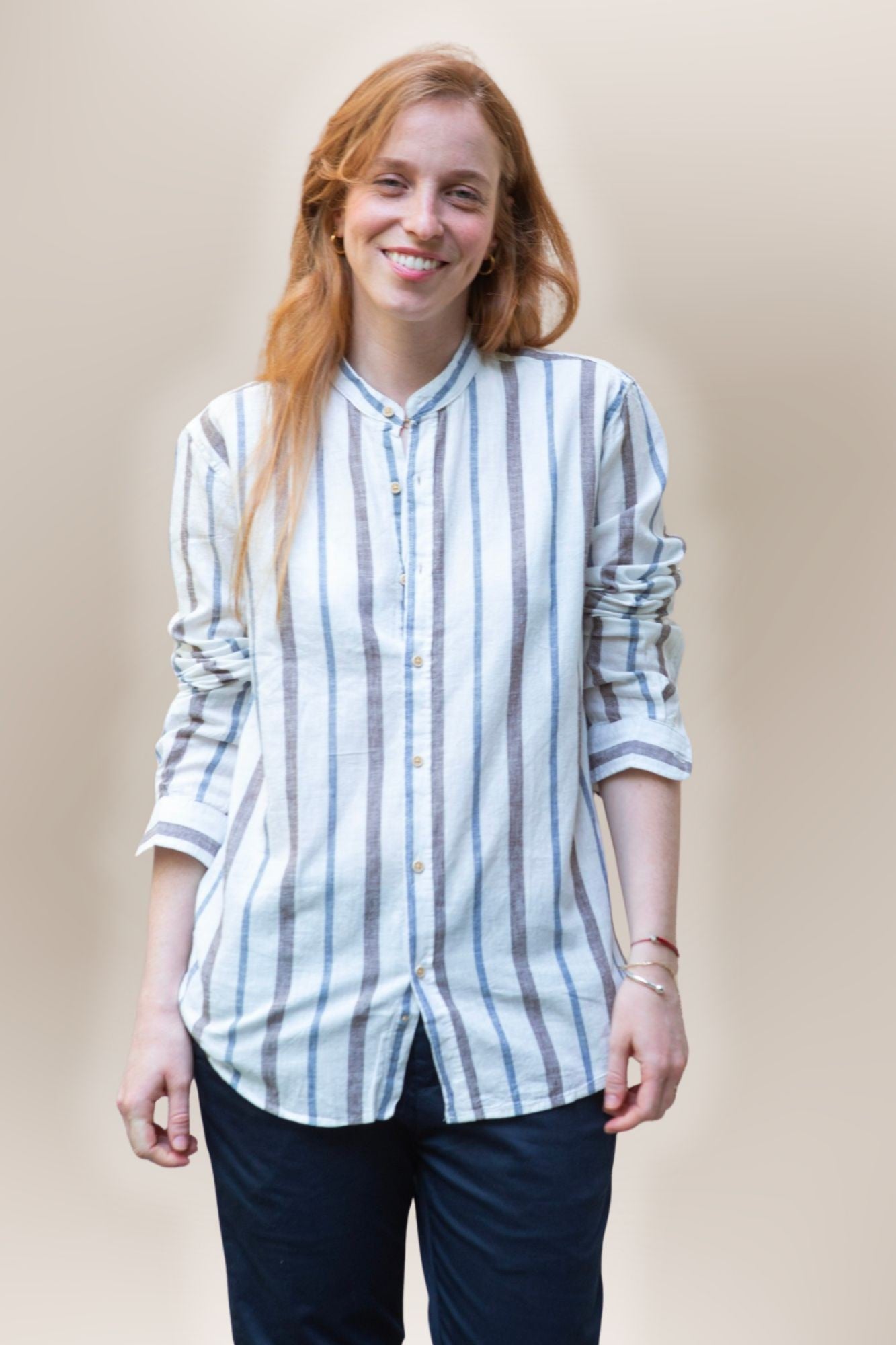 חולצה unisex אמיר - פס חום