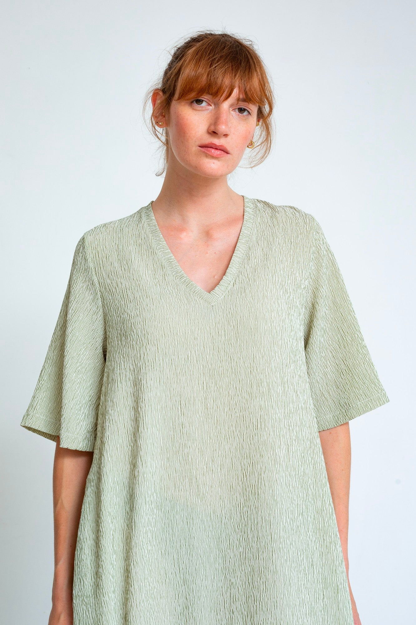 שמלה ארנה - פס ירוק