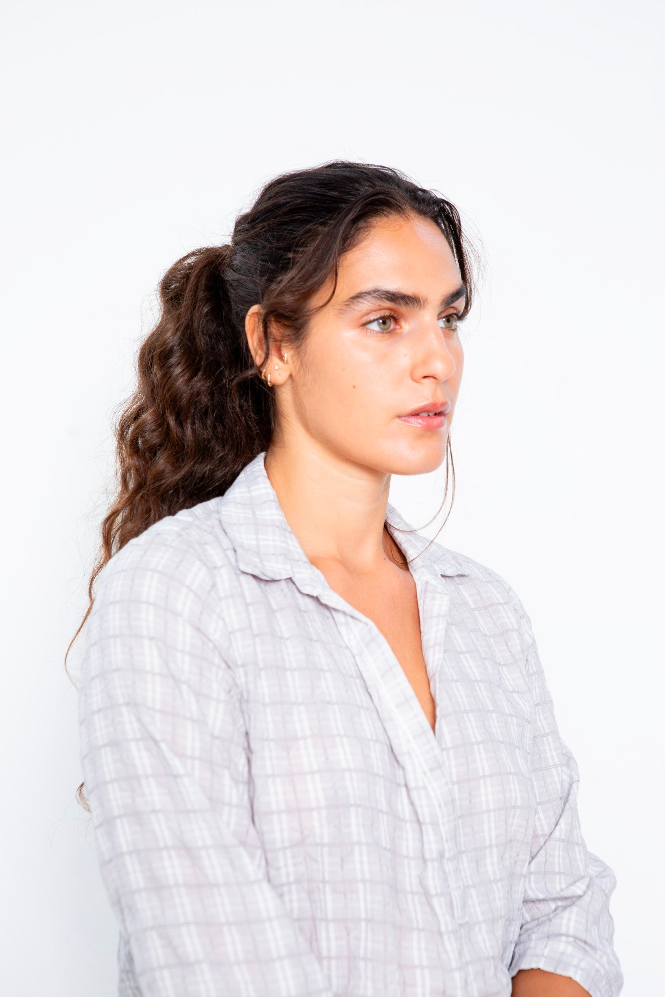 שמלת מקסי גילי - אפור משבצות